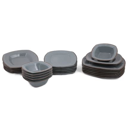 24-teiliges Porzellan-Geschirrset, blau