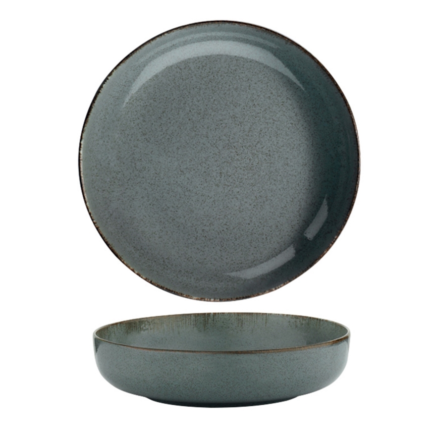 24-teiliges Porzellan-Geschirrset, blau