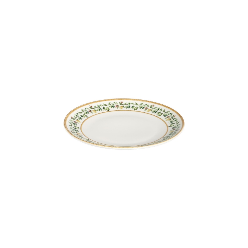 24-teiliges Porzellan-Geschirrset, creme/beige/grün