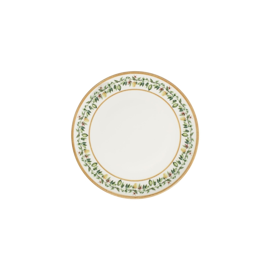 24-teiliges Porzellan-Geschirrset, creme/beige/grün