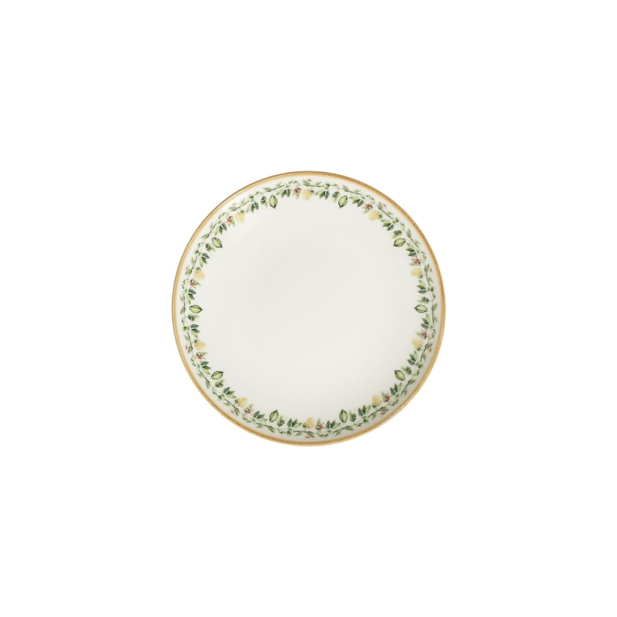 24-teiliges Porzellan-Geschirrset, creme/beige/grün