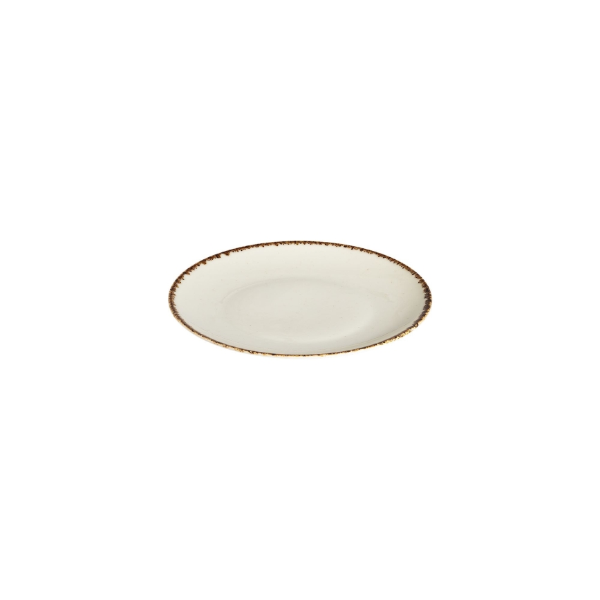 24-teiliges Porzellan-Geschirrset, weiß/beige