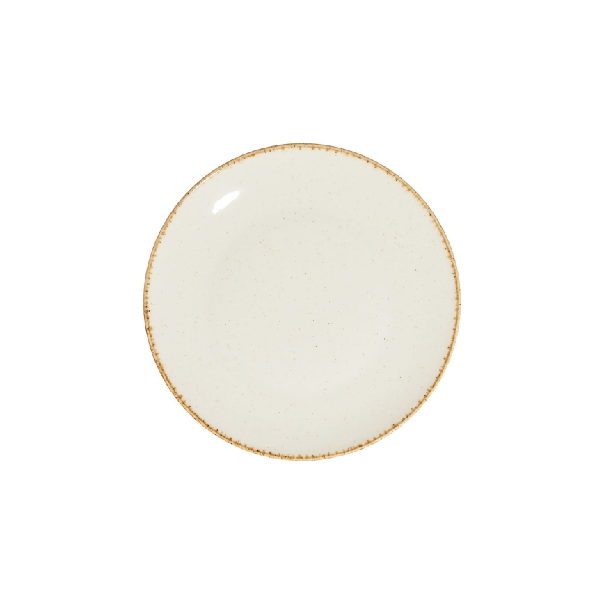 24-teiliges Porzellan-Geschirrset, weiß/beige