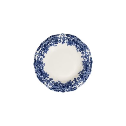 24-teiliges Porzellan-Geschirrset, weiß/blau