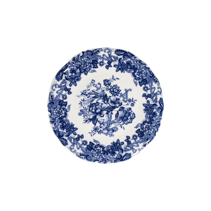 24-teiliges Porzellan-Geschirrset, weiß/blau