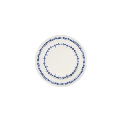 24-teiliges Porzellan-Geschirrset, weiß/blau