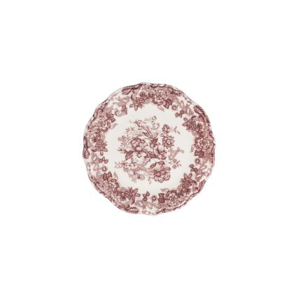 24-teiliges Porzellan-Geschirrset, weiß/rosa
