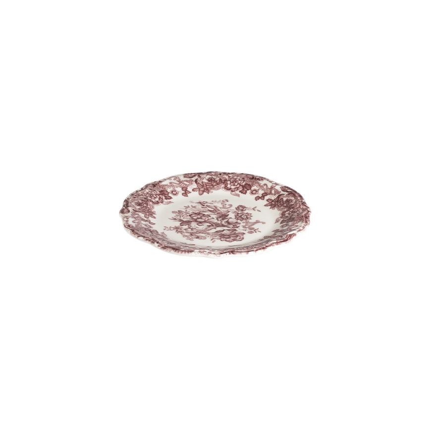 24-teiliges Porzellan-Geschirrset, weiß/rosa