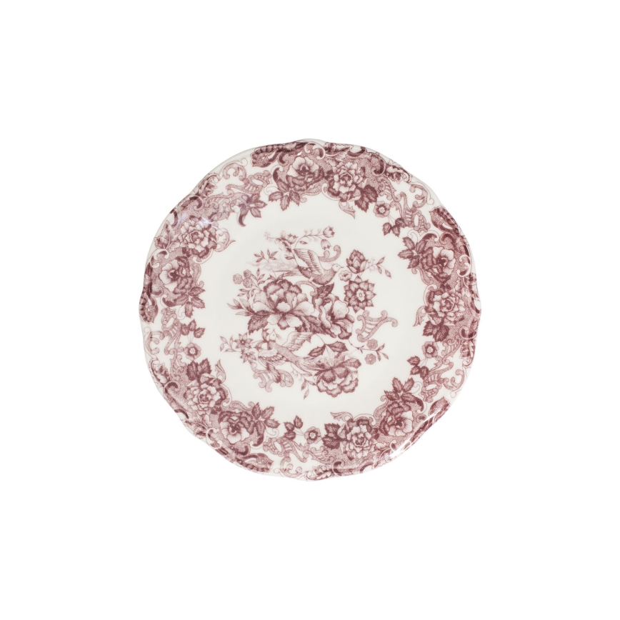 24-teiliges Porzellan-Geschirrset, weiß/rosa