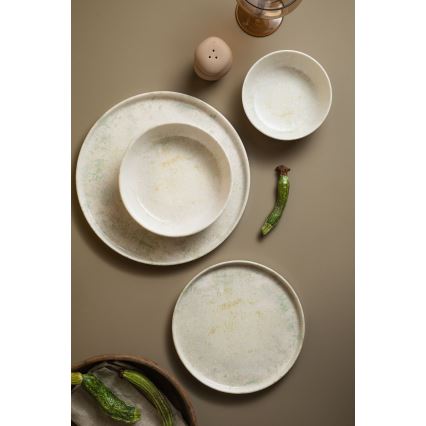 24-teiliges Porzellan-Tafelservice, beige