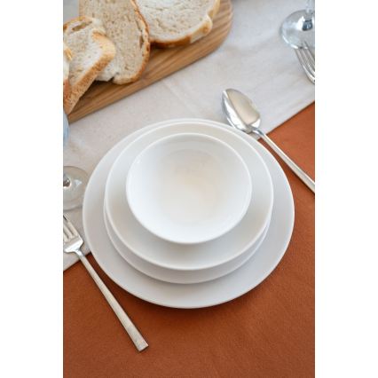24-teiliges Porzellan-Tafelservice in Weiß