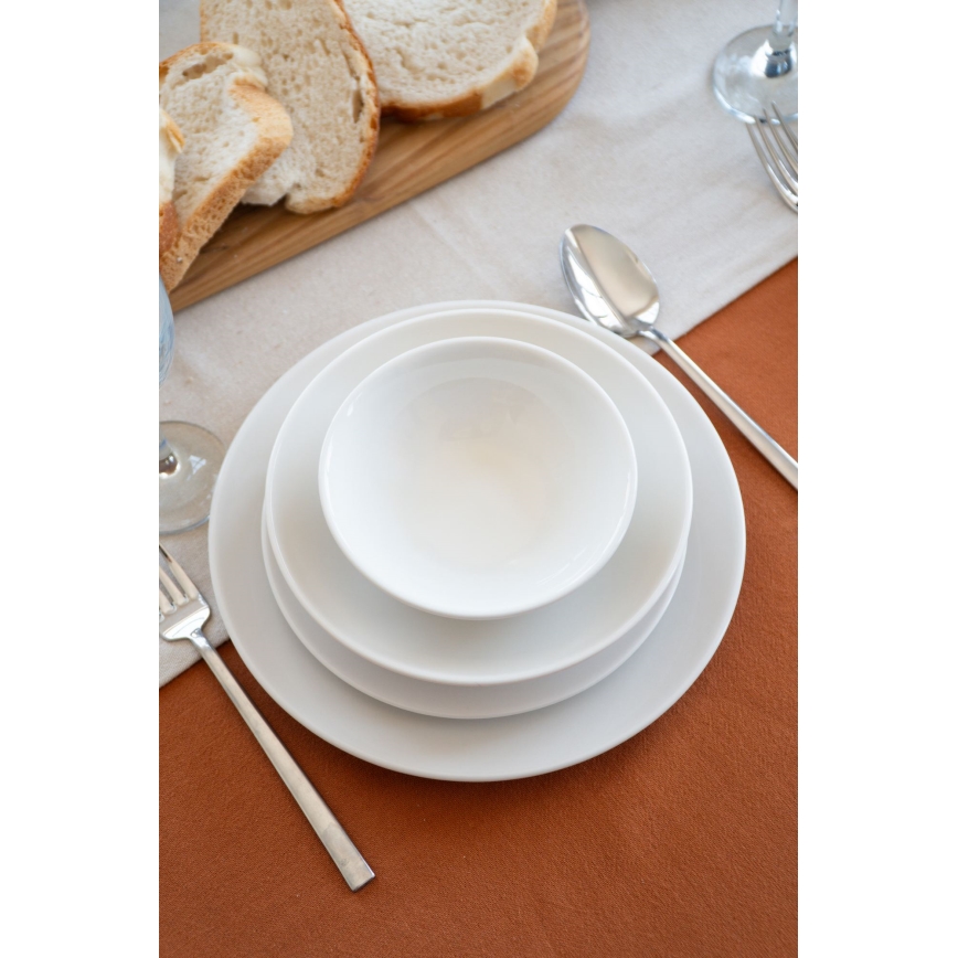24-teiliges Porzellan-Tafelservice in Weiß