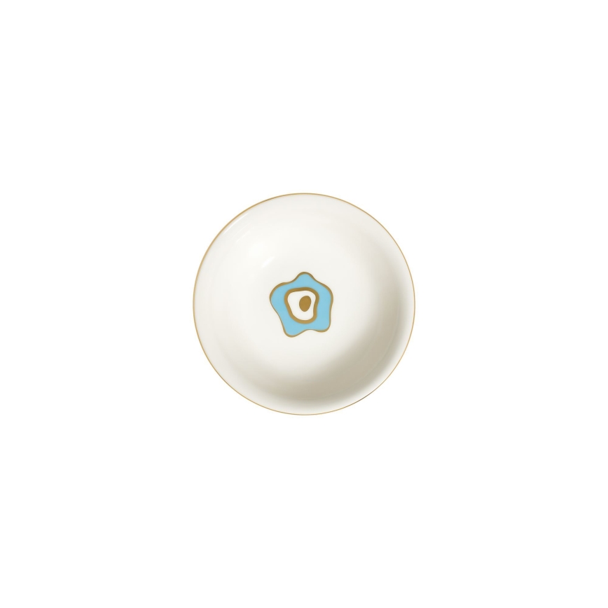 24-teiliges Porzellan-Tafelservice, weiß/blau/gold