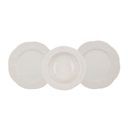 24-teiliges Speiseservice cremefarben/Porzellan
