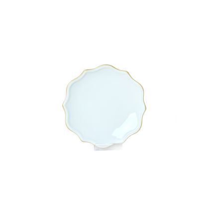 24-teiliges Steingut-Geschirrset in Weiß mit goldenen Akzenten