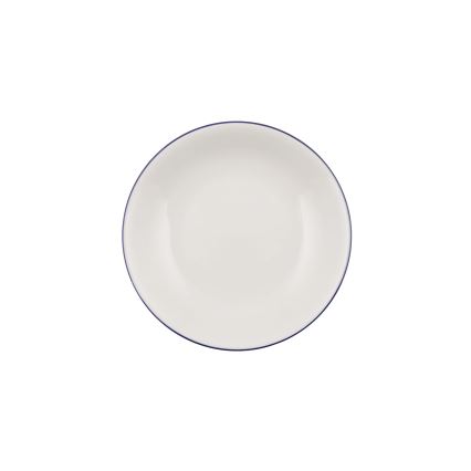 24-teiliges Tafelservice aus Porzellan, weiß/blau