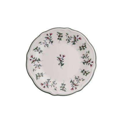 24-teiliges Tafelservice aus Porzellan, weiß/grün