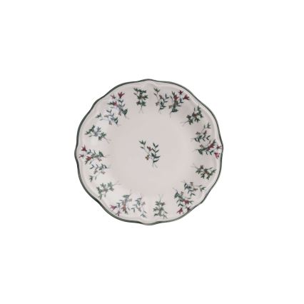 24-teiliges Tafelservice aus Porzellan, weiß/grün