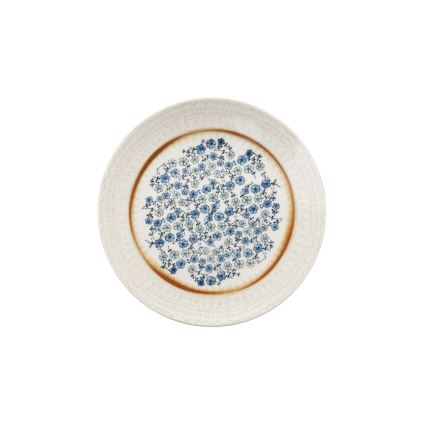 24-teiliges Tafelservice blau/beige/Porzellan