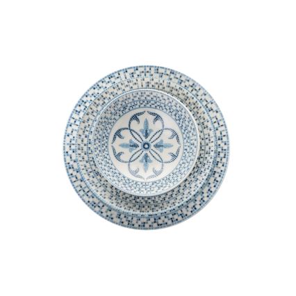 24-teiliges Tafelservice, blau/Porzellan