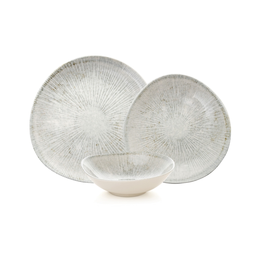 24-teiliges Tafelservice grau/Porzellan