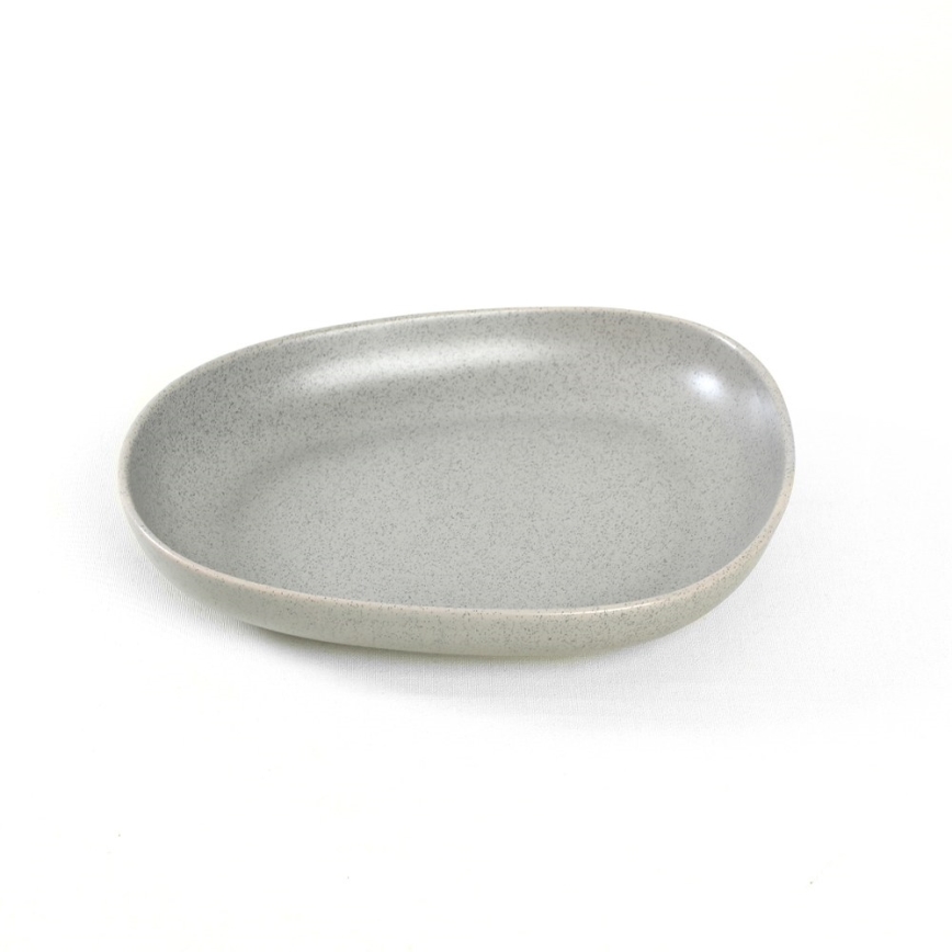 24-teiliges Tafelservice, grau/Steingut