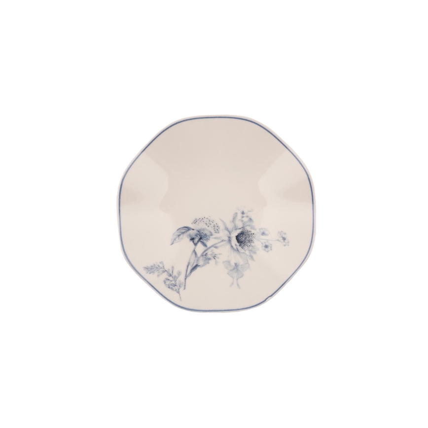 24-teiliges Tafelservice, weiß/blau, Porzellan