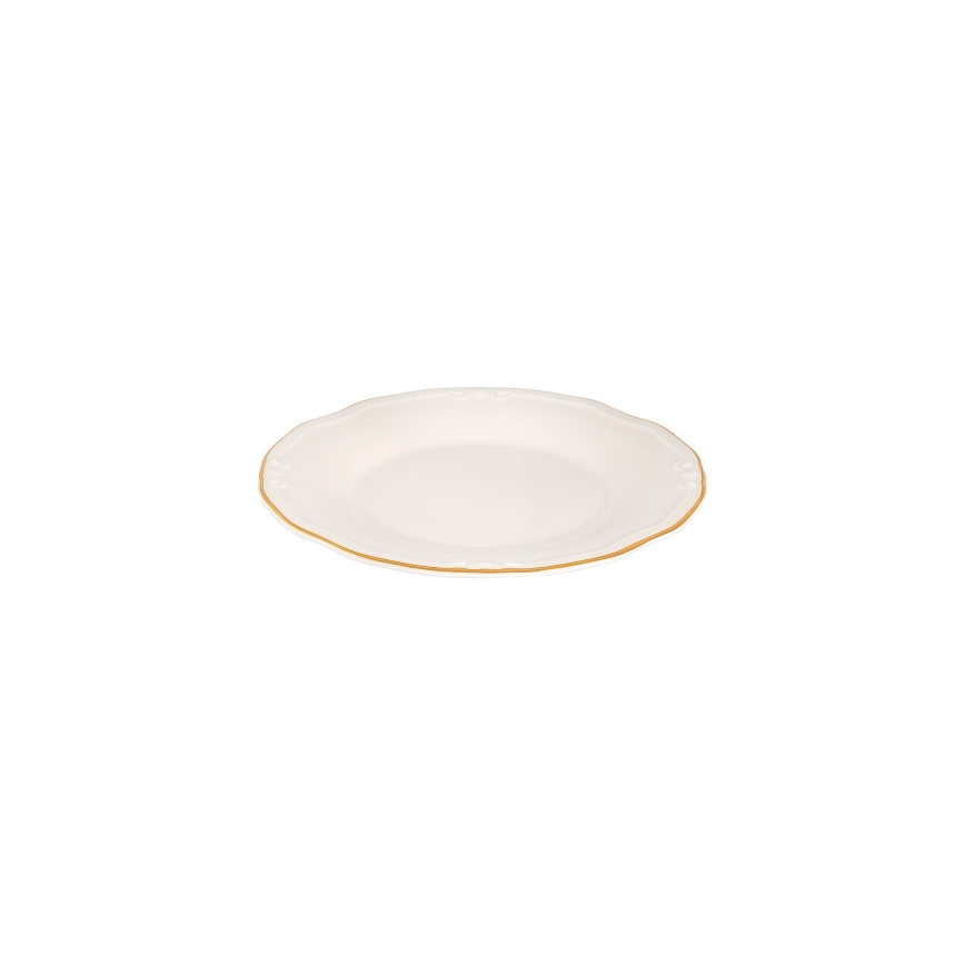 24-teiliges Tafelservice, Weiß/Gold, Porzellan