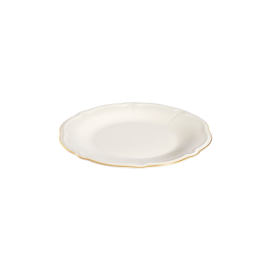 24-teiliges Tafelservice – Weiß/Gold/Porzellan
