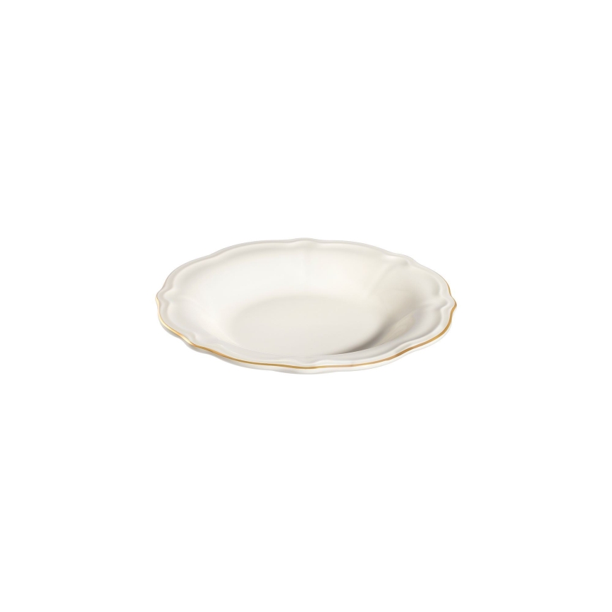 24-teiliges Tafelservice – Weiß/Gold/Porzellan