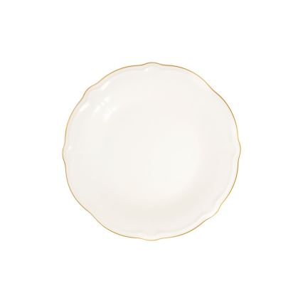 24-teiliges Tafelservice – Weiß/Gold/Porzellan