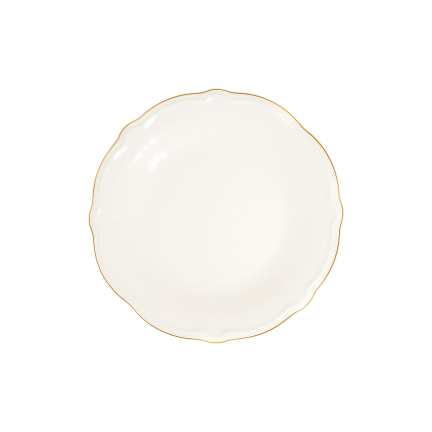 24-teiliges Tafelservice – Weiß/Gold/Porzellan
