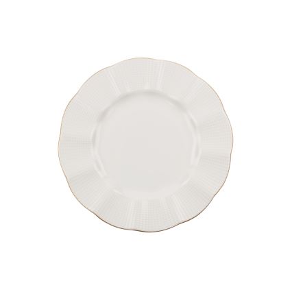 24‑teiliges Porzellan‑Essservice, weiß mit goldener Verzierung