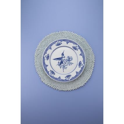 26-teiliges Geschirrset, weiß/blau, Porzellan