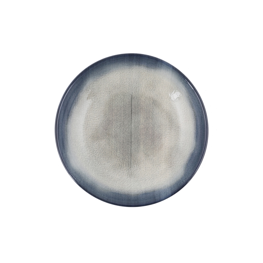 26-teiliges Tafelservice blau/braun/Porzellan