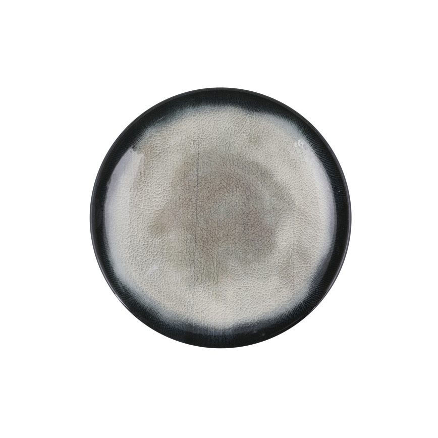 26-teiliges Tafelservice blau/braun/Porzellan