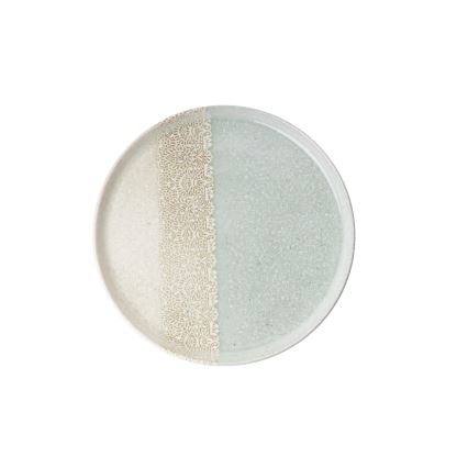 27-teiliges Porzellan-Essservice in Beige und Grün