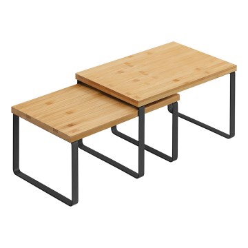 2er-Set Aufbewahrungsregale MARGE, schwarz/braun