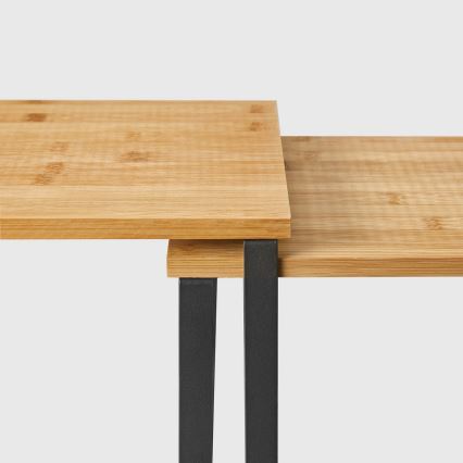 2er-Set Aufbewahrungsregale MARGE, schwarz/braun