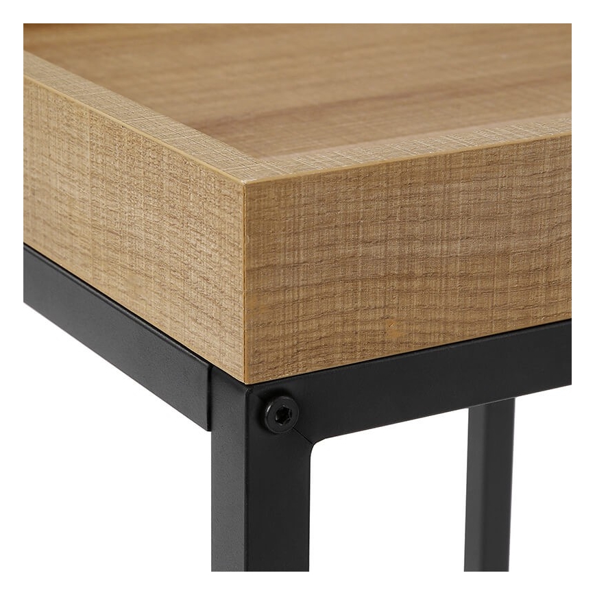 2er-Set Beistelltische ELDUR, braun/schwarz