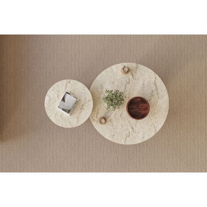2er-Set Couchtische PURO Ø 40/70 cm Nussbaum/Beige