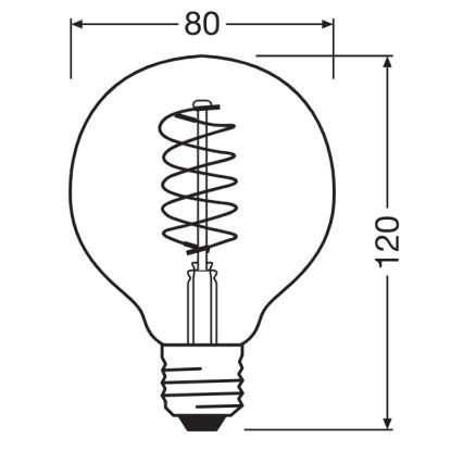 2er-Set dimmbare LED-Leuchtmittel Vintage-Filament E27/7,8W/230V 1800K - Osram