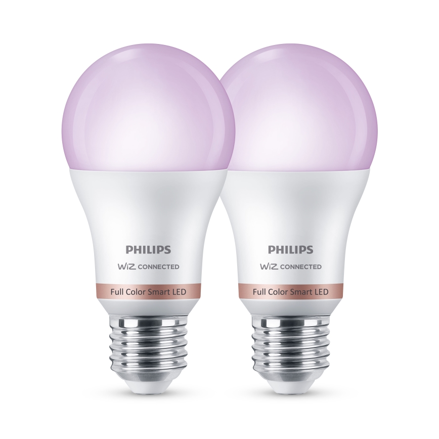 2er-Set Philips SMART A60 dimmbare LED-RGB-Lampe E27/8,5W/230V 2200-6500K