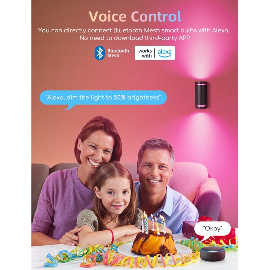 2er-Set dimmbare LED-RGBW-Lampen MESH GU10/6,5W/230V 2700-6500K Wi-Fi - Aigostar