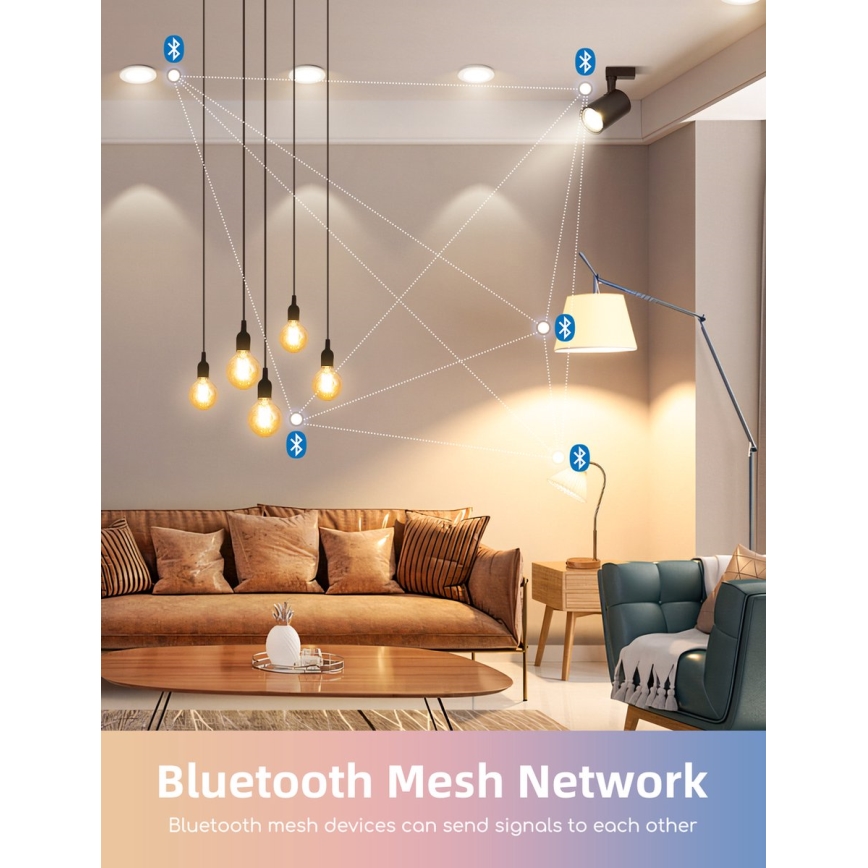 2er-Set dimmbare LED-RGBW-Lampen MESH GU10/6,5W/230V 2700-6500K Wi-Fi - Aigostar