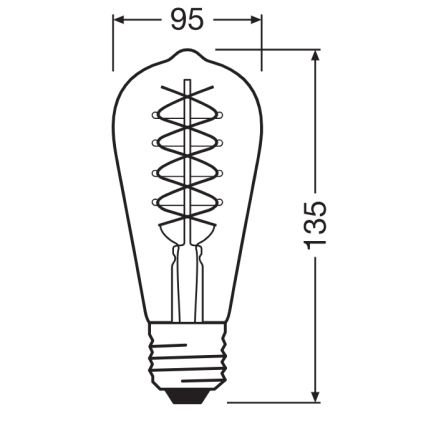 2er-Set dimmbare Vintage-Filament-LED-Lampe E27/4,8W/230V 2200K - Osram