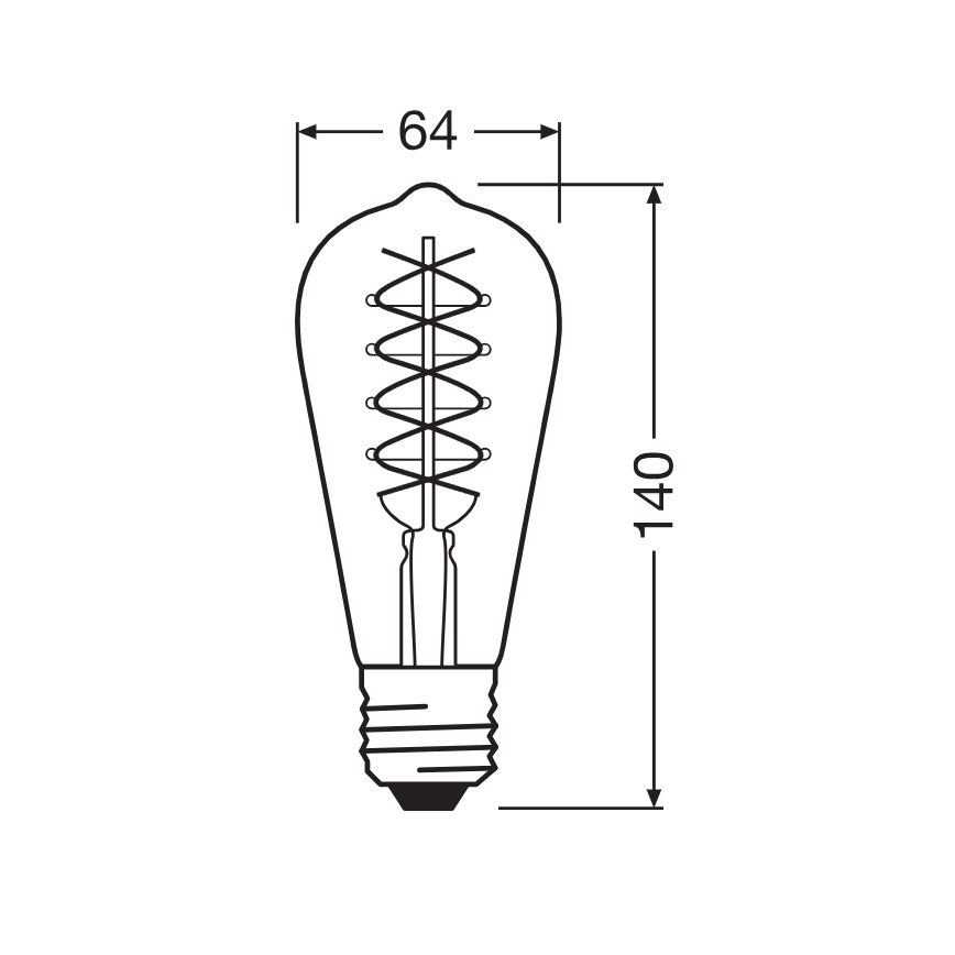 2er-Set dimmbare Vintage-LED-Filamentlampe E27, 7,8 W, 230 V, 1800 K - Osram
