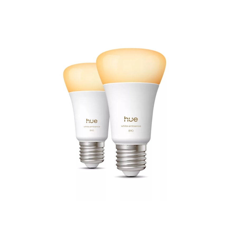 2er-Set dimmbare LED-Leuchtmittel Philips Hue WHITE AMBIANCE E27/6W/230V 1000-20000K