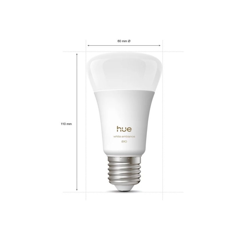 2er-Set dimmbare LED-Leuchtmittel Philips Hue WHITE AMBIANCE E27/6W/230V 1000-20000K