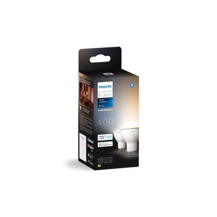 2er-Set dimmbares LED-Leuchtmittel Philips Hue WHITE AMBIANCE GU10/4,2W/230V 2200-6500K + Hue bridge